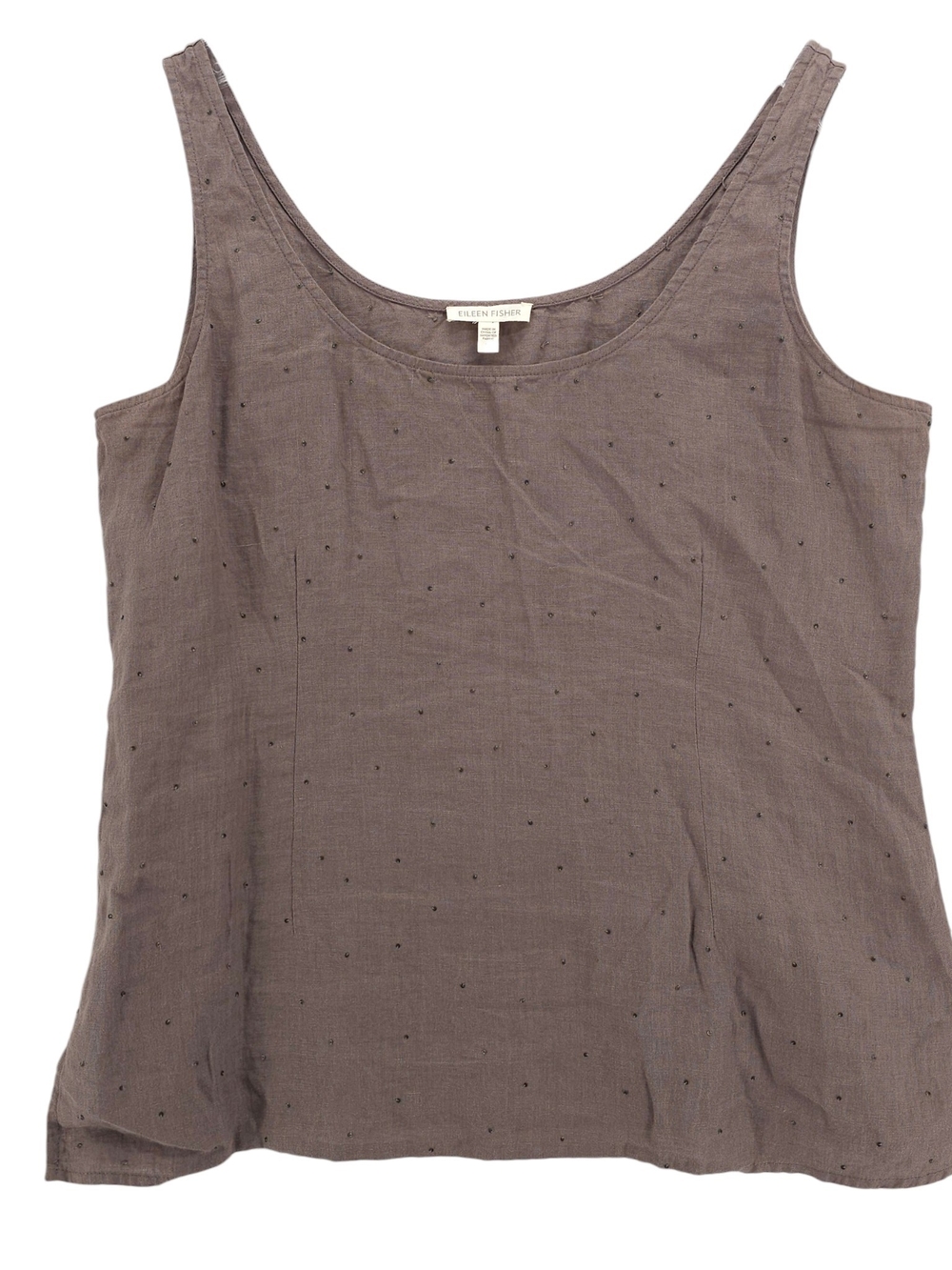 Eileen Fisher Mauve-Taupe Scoop Neck Sleeveless Tank